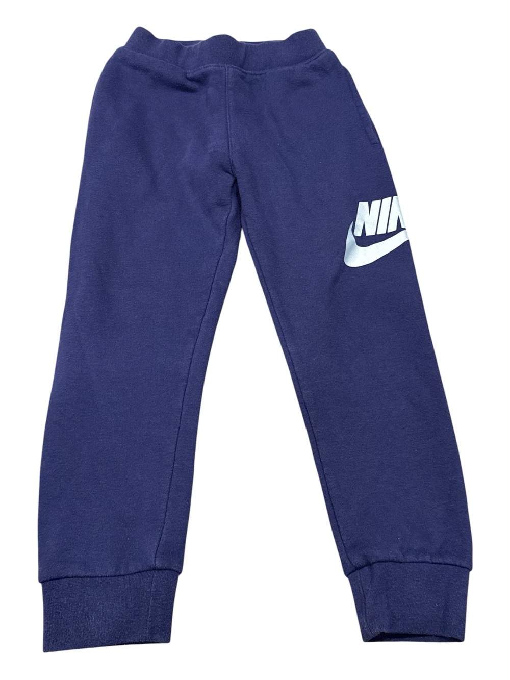 Nike Boys Sweatpants Navy Fleece Big Logo Size 5-6